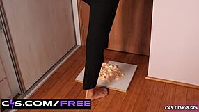 Ivanka's Perfect Soles Get Stuck In Gooey Glue Trap, Crushing Fetish Action Close-Up