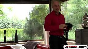 Two rock hard dicks make this brunette's cunt dripping wet in intense fucking.