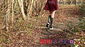 Teen taking a piss on the toilet