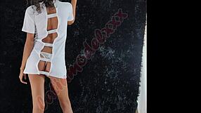 sexy nurse photoshoot enjoys nice pussy and ass