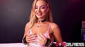 Blonde goth Blake Blossom teases, then gets an unstoppable fuck