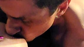 Driftwood and Barefoot Kontessa engage in detailed oral sex on her shaved pussy.