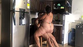 Is this strong sex in the hotel kitchen with big ass?