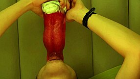 Giant wolf uses rough tongue to invade college guy's mouth hole