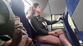 Cool mom shocked by bus adventure flashing