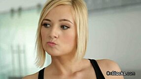 blonde big black cock after workout