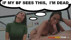 cheating latina fucks before man comes home