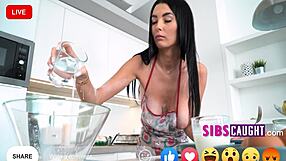 Nude baking and barebacking with step family teen brunette