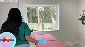 A delicious wax appointment turns into juicy lesbian licking