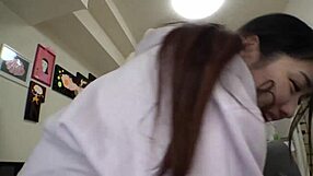 Lonely office worker obsesses over pet's dick for shaved pussy fuck