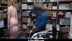 Slutty Redhead Stepmom And Stepdaughter Strip Searched Together In Garage