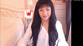 Small tit brunette helga does a strip and tease routine