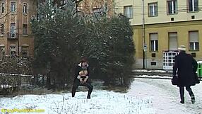 Redhead BBW MILF Urinates Outdoors In Public View