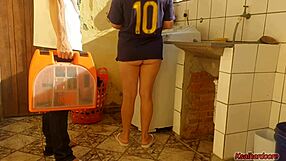 Married Housewife Pays Washing Machine Technician With Her Pussy