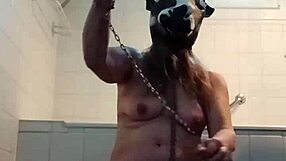 Slave self-masturbates