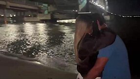 My wife enjoys another man on the praia beach sand