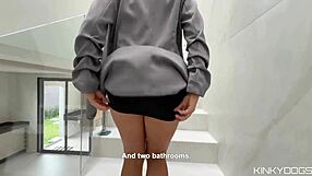 Beautiful big ass agent shows skills to close deal