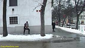 Redhead BBW MILF Urinates Outdoors In Public View