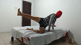 American man tries to masturbate his small ugly penis with inflatable plastic!