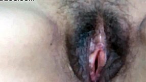 look at this big hairy pussy after hours of fucking and cumshots