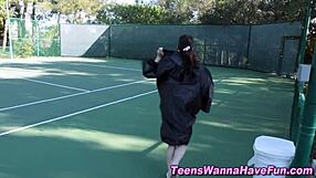 Teen lesbians indulge in cunt eating at the party