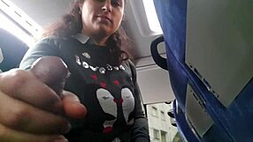 Cool mom shocked by bus adventure flashing