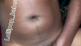 Horny black babe gets sexy at home after smoking joint