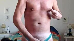 i'm pervy papifachero playin with my big daddy boner bulge in turquoise thong and just rubbin my frenum in the shower