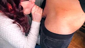 She gives a public blowjob on the balcony