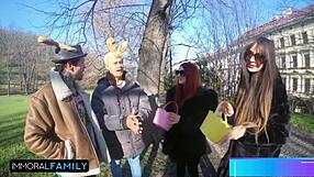 Mia Trejsi Teases Double Vaginal with Katy Rose in Easter Foursome