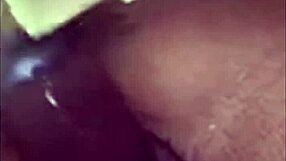 Ebony Babe Plays With Pussy Using Big Dildo