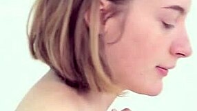 sweet teen girl shaving herself in the bathroom