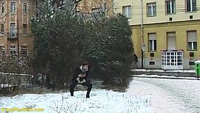 Redhead BBW MILF Urinates Outdoors In Public View