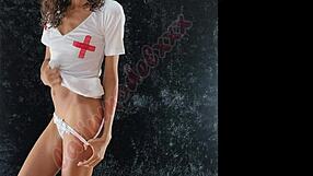 sexy nurse photoshoot enjoys nice pussy and ass