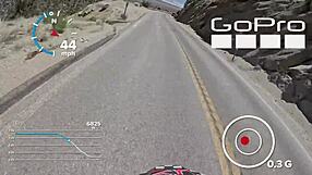 Detailed cycling action in Mt Whitney 2 downhill road XXX movie