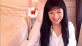 Small tit brunette helga does a strip and tease routine