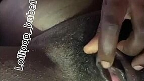 Horny black babe gets sexy at home after smoking joint