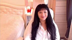 Small tit brunette helga does a strip and tease routine