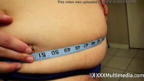 two bbws measure and show fat bellies