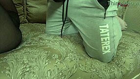 Brunette milf helena gets fucked in her black pantyhose