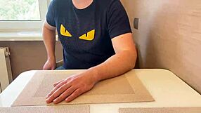 Russian amateur seduced and fucked her old teacher with big tits and tight pussy.