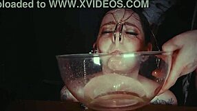 Emo Bondage Whore Face Tied And Punished With Piss