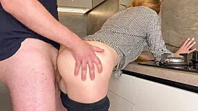 Russian amateur seduced and fucked her old teacher with big tits and tight pussy.