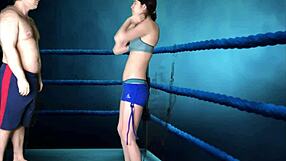 Alexandria Wu fights Clifford Bryant in interracial wrestling fuck