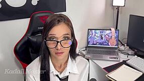 Super cute college student sucked the professor's monster cock to pass the class with dirty talk included