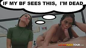 cheating latina fucks before man comes home