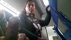 Cool mom shocked by bus adventure flashing