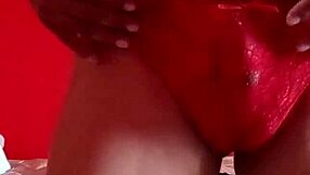 modeling a red lace thong in mexican lingerie with dancing and pantyhose