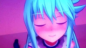 Aqua from Konosuba discovers the glory hole in a hidden spot