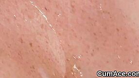 Horny Honey Gets Cum Shot On Her Face Swallowing All The Semen